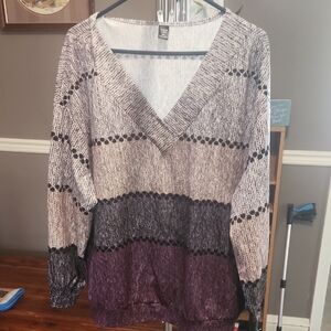 Women's Purple and Gray Top